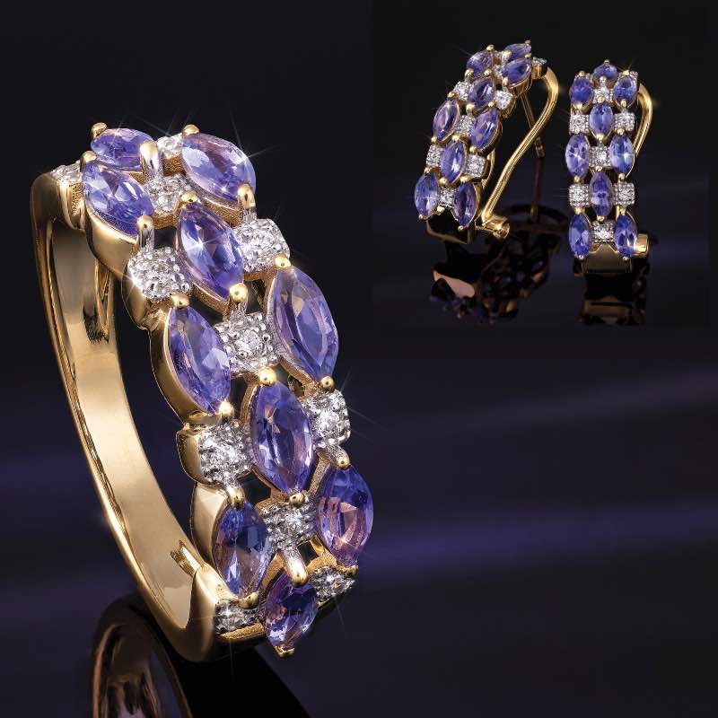 Koani Tanzanite Ring and Earrings Set