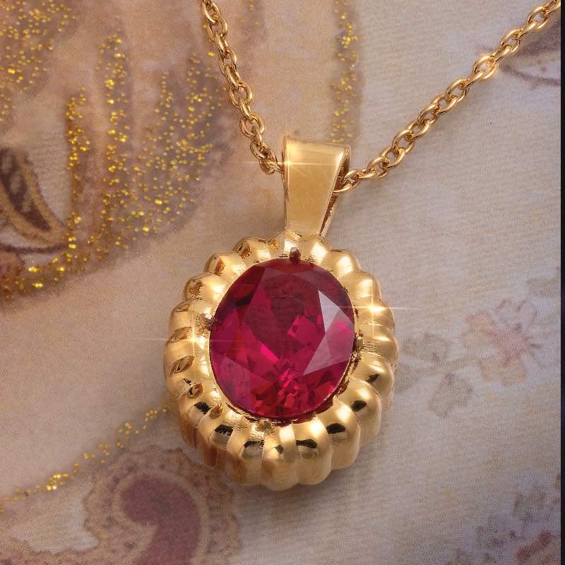 Italian-Made Lab Ruby Necklace