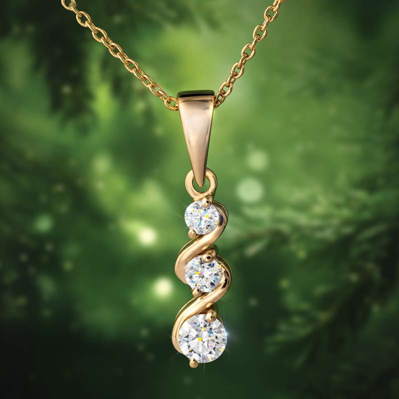 3-Stone Lab-Created Diamond Necklace (1/4 ctw)