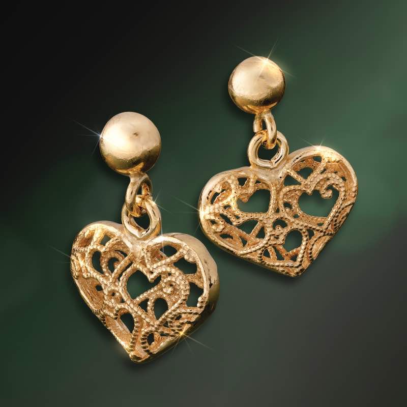 Italian Heart of Gold Earrings