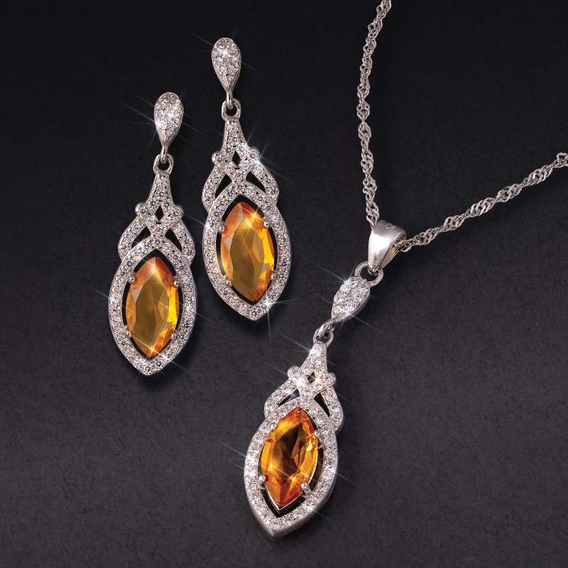 Shopkeeper's Citrine Necklace & Earrings