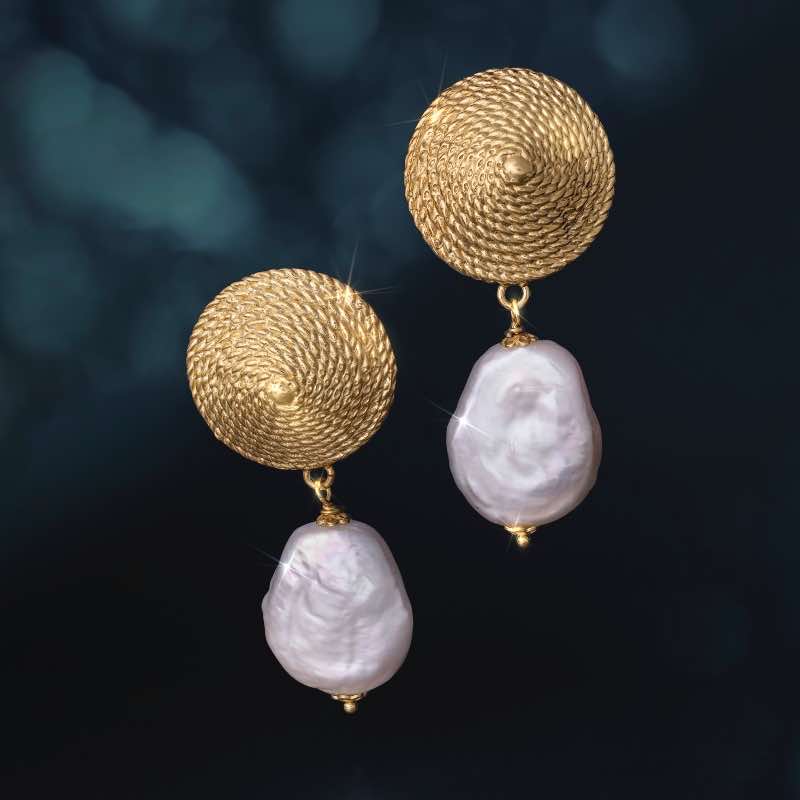 Italian Sterling Silver Pearl Earrings