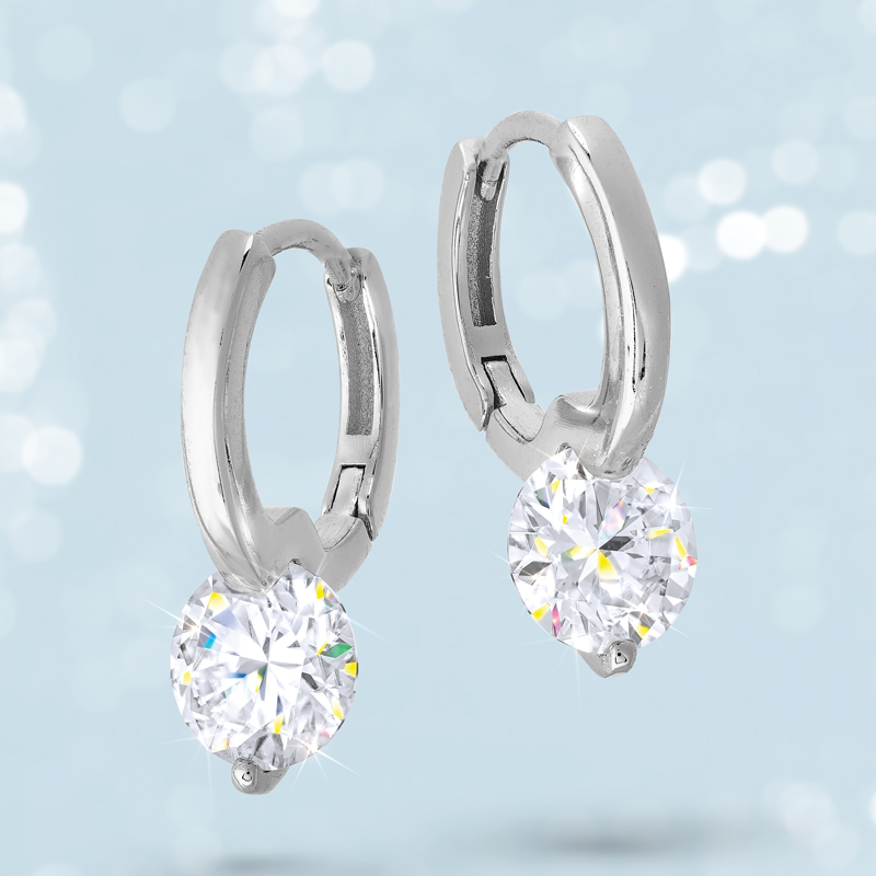 Dazzle Moissanite Earring (rhodium-finished)