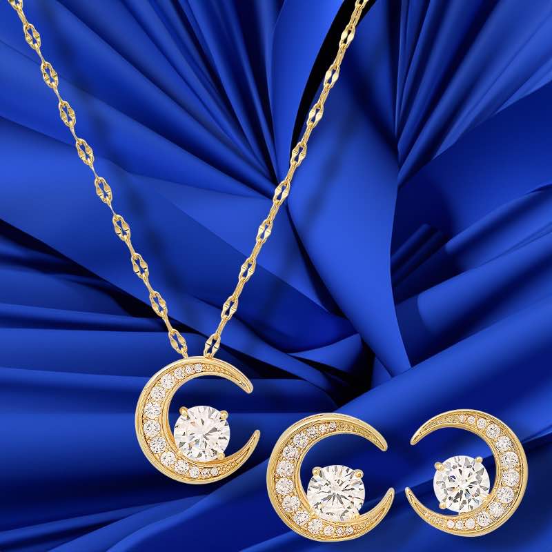 The Moonlit Elegance Necklace and Earrings