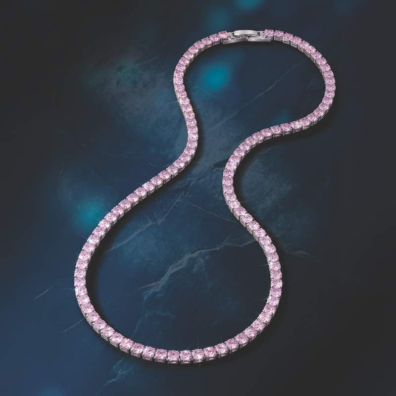 Elegant Tennis Necklace (pink)