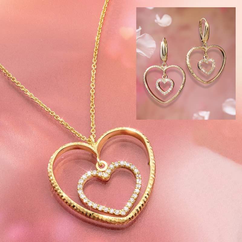 San Gimignano Heart Necklace & Earrings