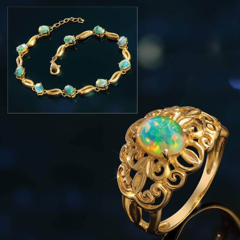 Ethiopian Opal Renaissance Ring & Bracelet