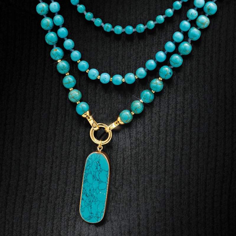 Triple-Strand Howlite Statement Necklace