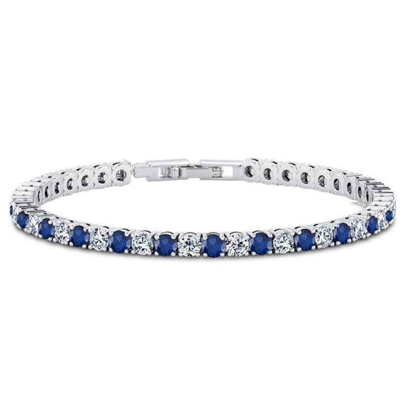 Women's DiamondAura Tennis Bracelet (sapphire blue and white)