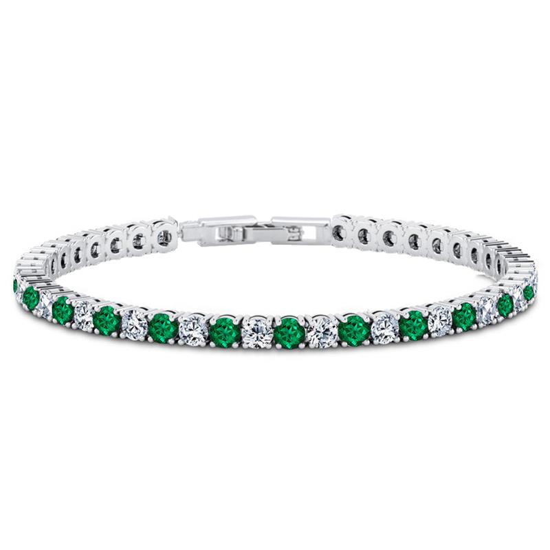 Women's DiamondAura Tennis Bracelet (emerald green)