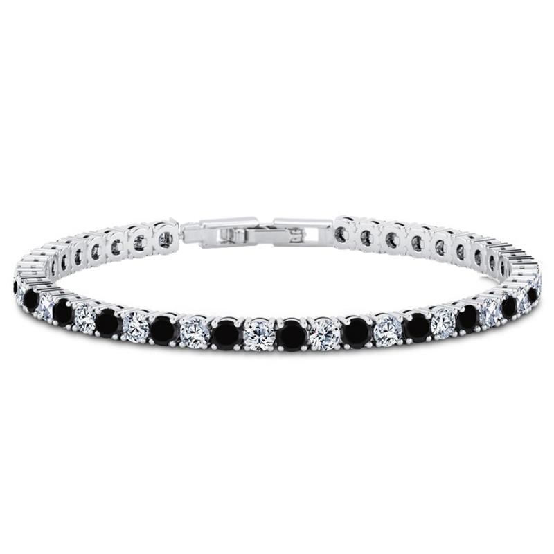 Women's DiamondAura Tennis Bracelet (black and white)