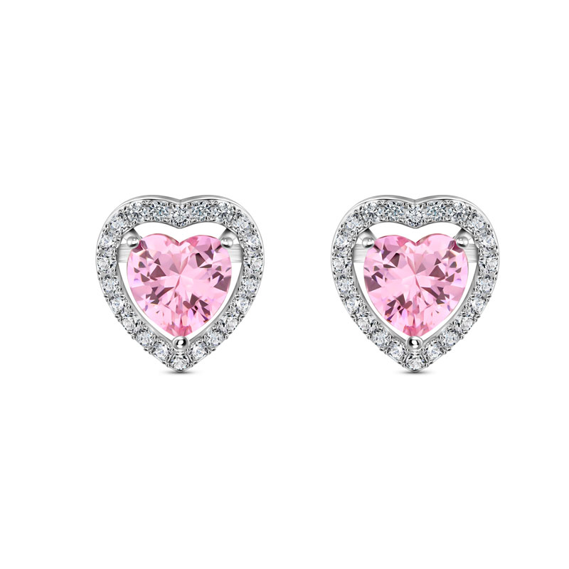 Women's Pink Heart Earrings