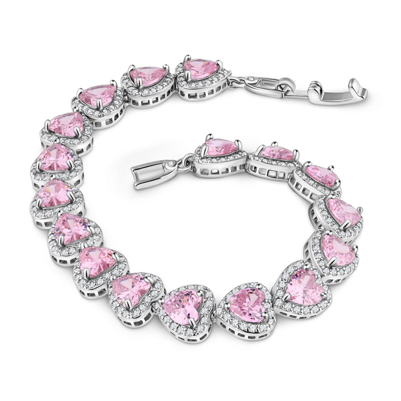 Women's Pink Heart Bracelet