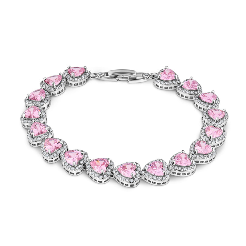 Women's Pink Heart Bracelet