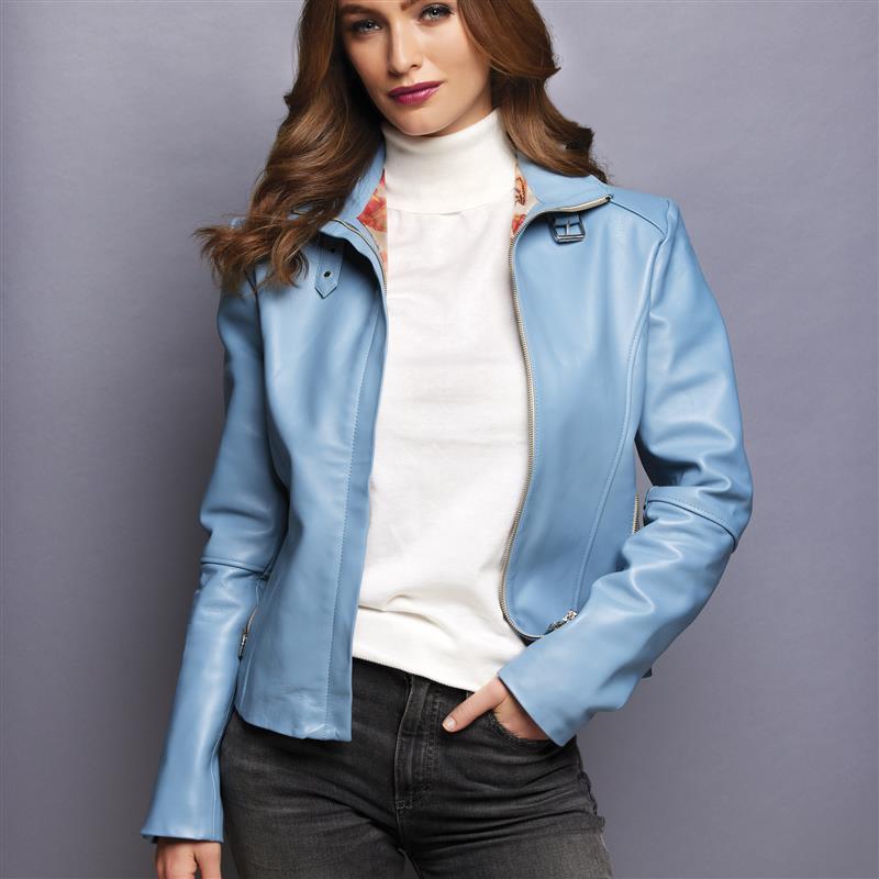 Women's Genuine Leather Spring Jacket | 6 Colors & 5 Sizes | Leather jacket  women fashion, Leather jackets women, Checks fashion