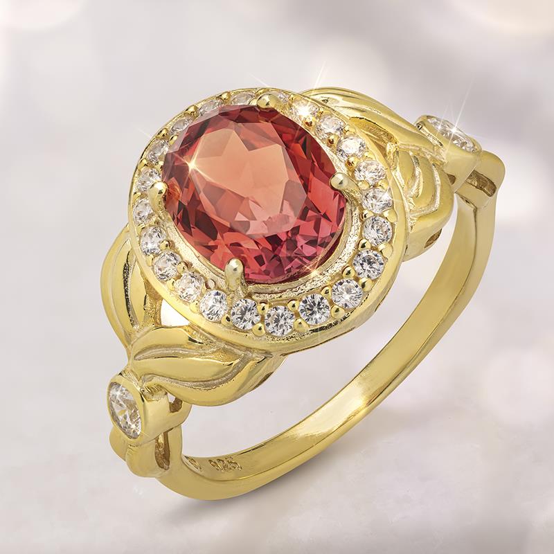 Raja Pink-Orange Sapphire Ring
