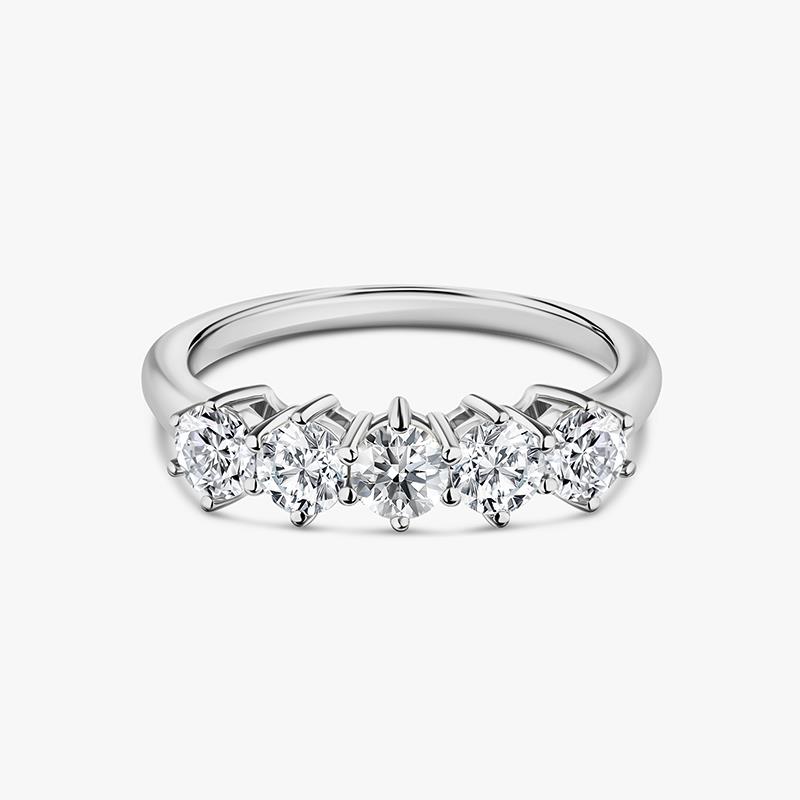 Five Stone Diamond set Celtic I Love You Eternity styled Ring