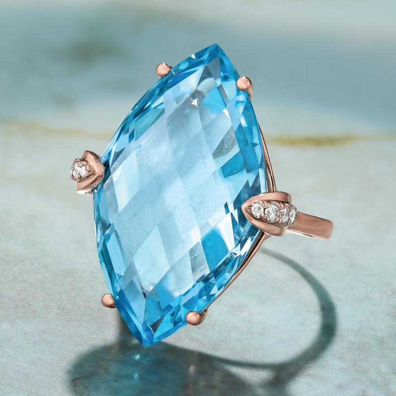 Sterling Silver 8 Carat Blue Topaz Ring by Bling – Madaras Gallery