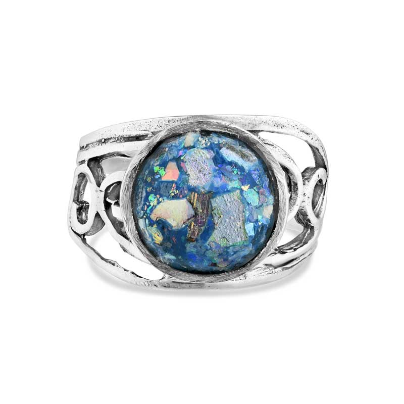 Blue Roman Glass Ring