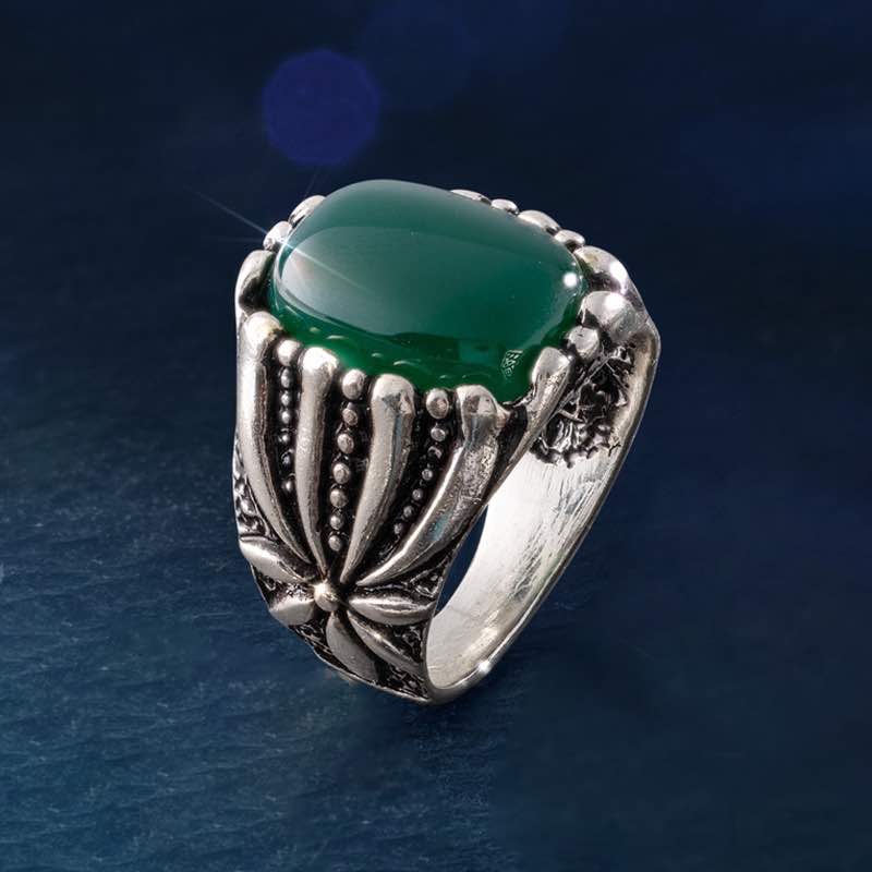 Stauropolis Ring (Green Onyx)