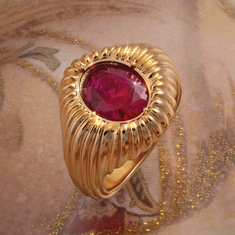 Italian-Made Lab Ruby Ring