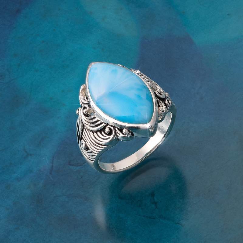 Perfect Blue Larimar Ring