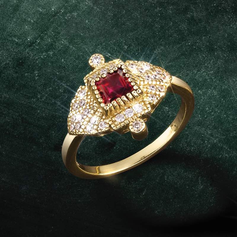 Beating Heart Garnet Ring