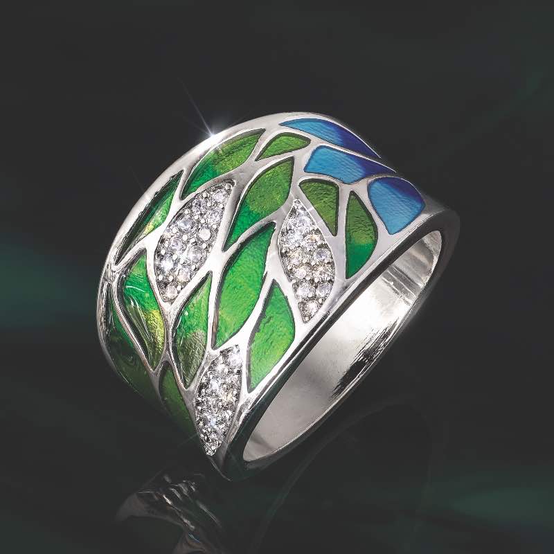 Tranquility Enameled Ring