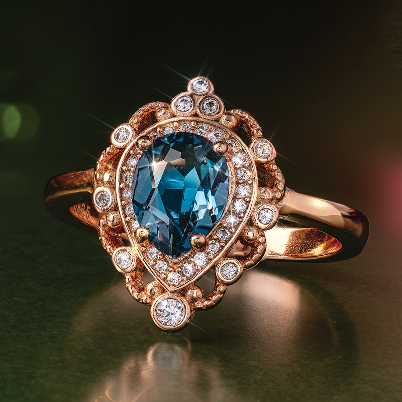 Dickens London Blue Topaz Ring