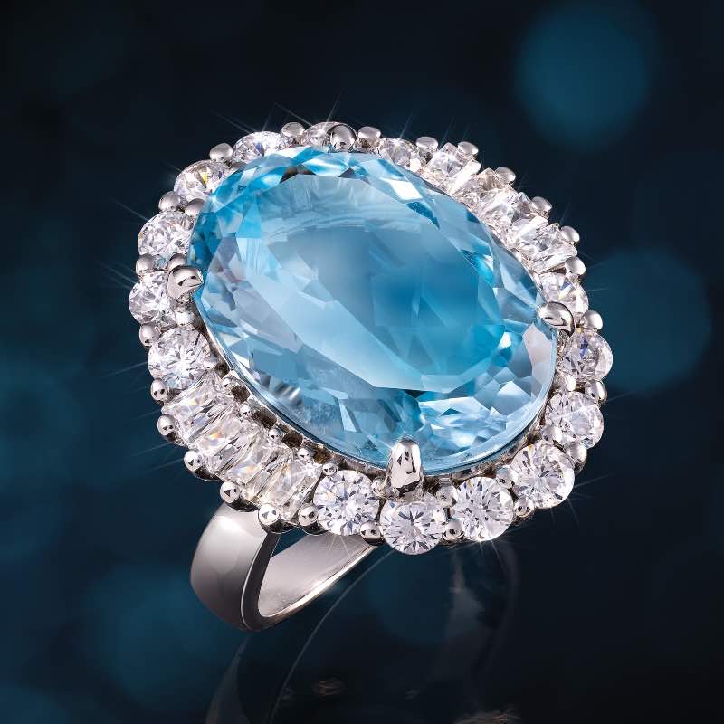 Blue Topaz Statement Ring