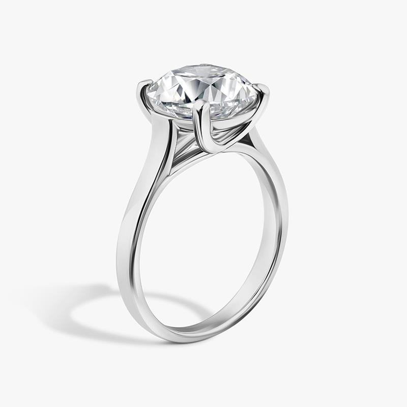 New Earth Lab Diamond Solitaire Ring 4 ct (sterling silver)