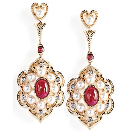 14k Gold Hapsburg Crown Jewel Earrings | Twizio