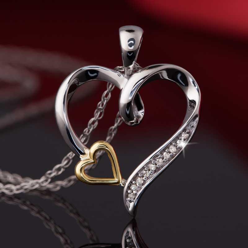 Little Heart of Gold Diamond Necklace 30706 | Stauer.com