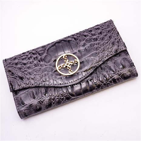 Croc Embossed Leather Wallet