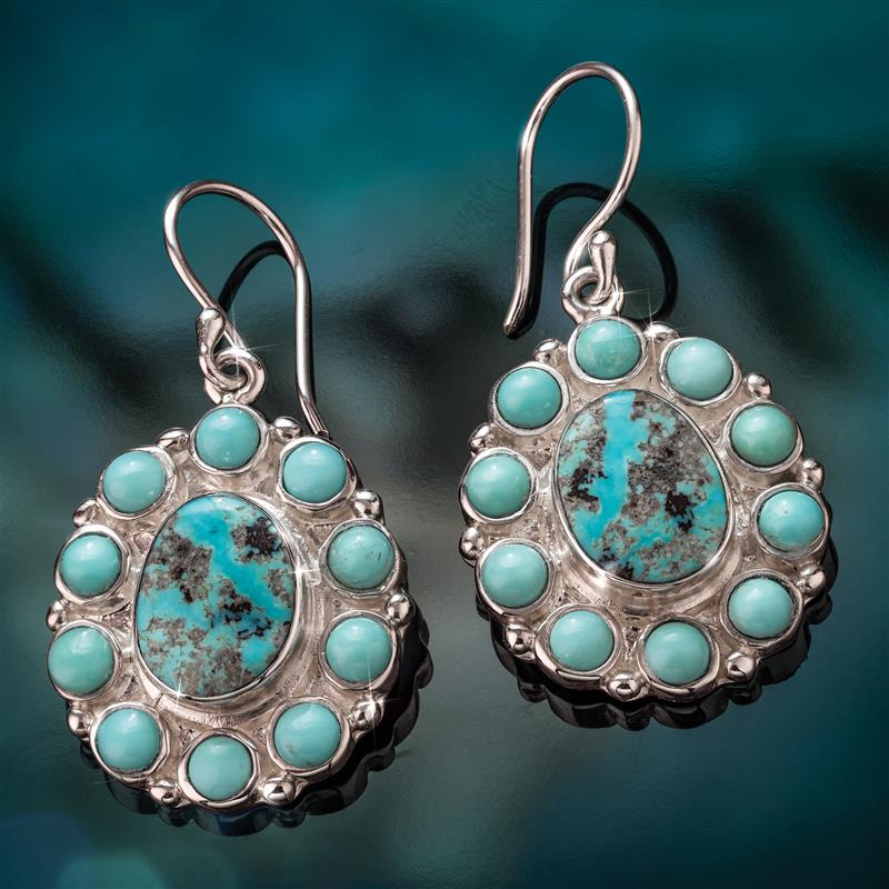 Sterling Silver Kingman Turquoise Earrings