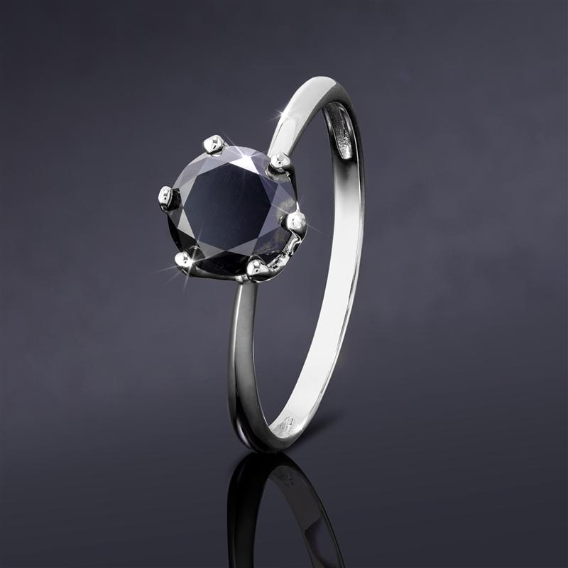 black diamond solitaire ring