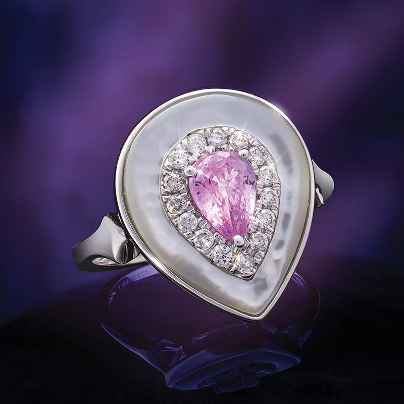 Pink Sapphire and Diamond Ring